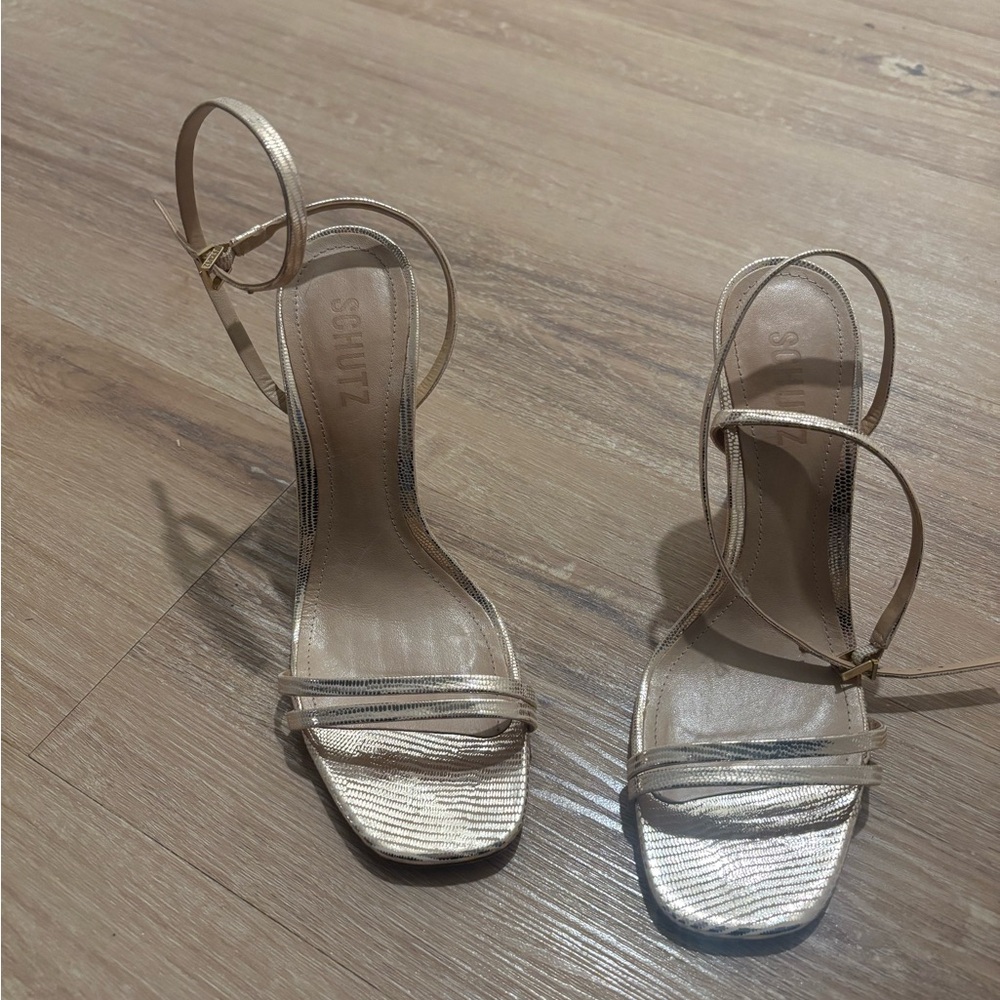SCHUTZ Women's Metallic Strappy Heels
